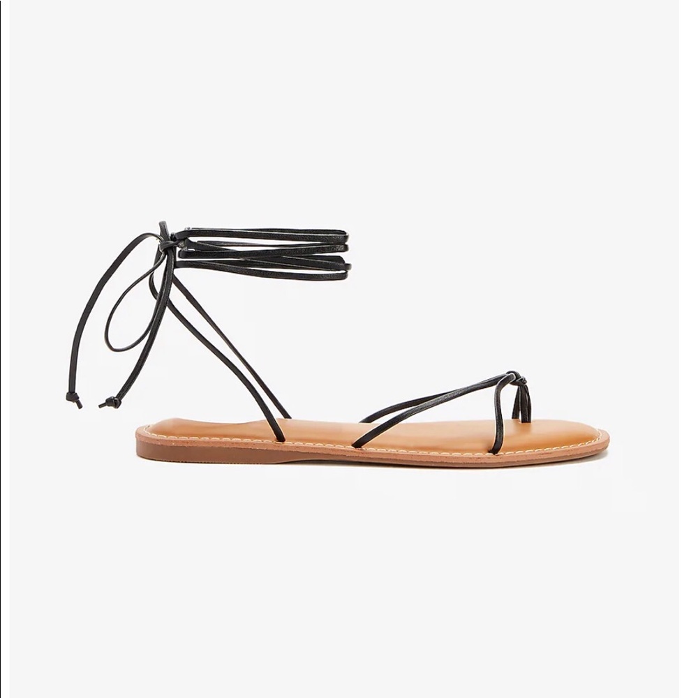 New black Express lace up sandals